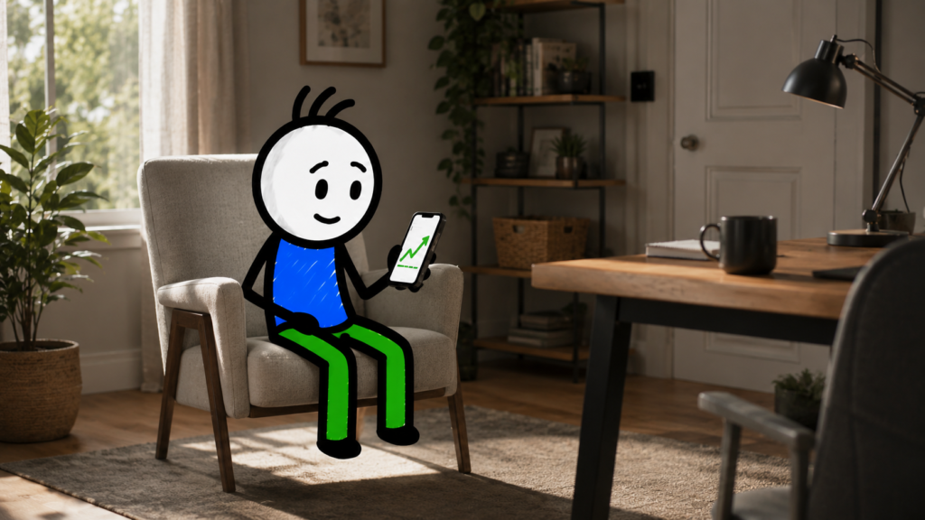 Como aumentar o Serasa Score — personagem vendo a pontuação subir no celular